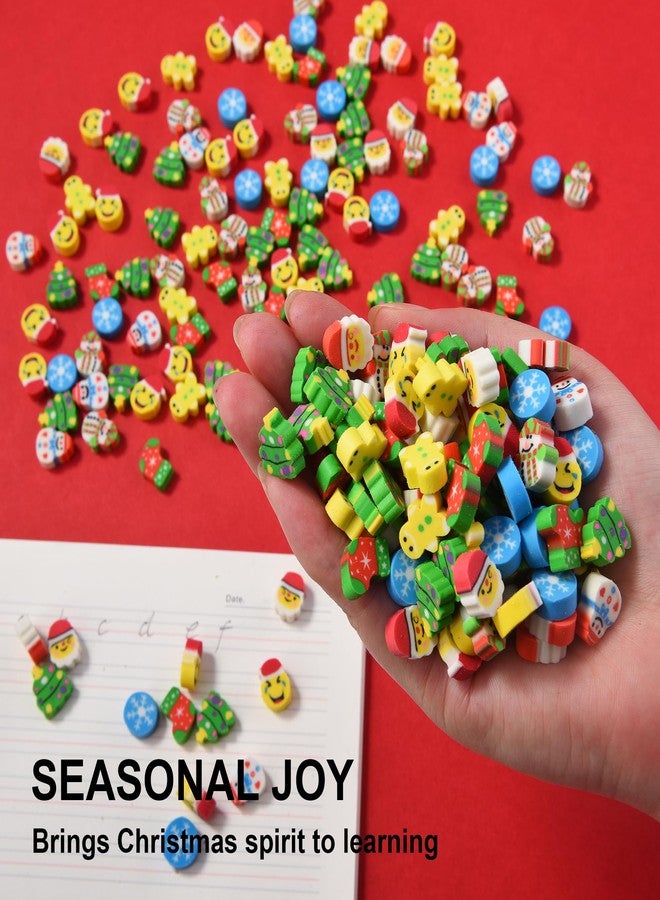 DOMG 330Pcs Mini Christmas Erasers for Kids Bulk, Cute Small Santa Snowflakes Erasers for Stocking Stuffers Goodie Bags Stuffers Classroom Party Favors Holiday Gifts - Image 2